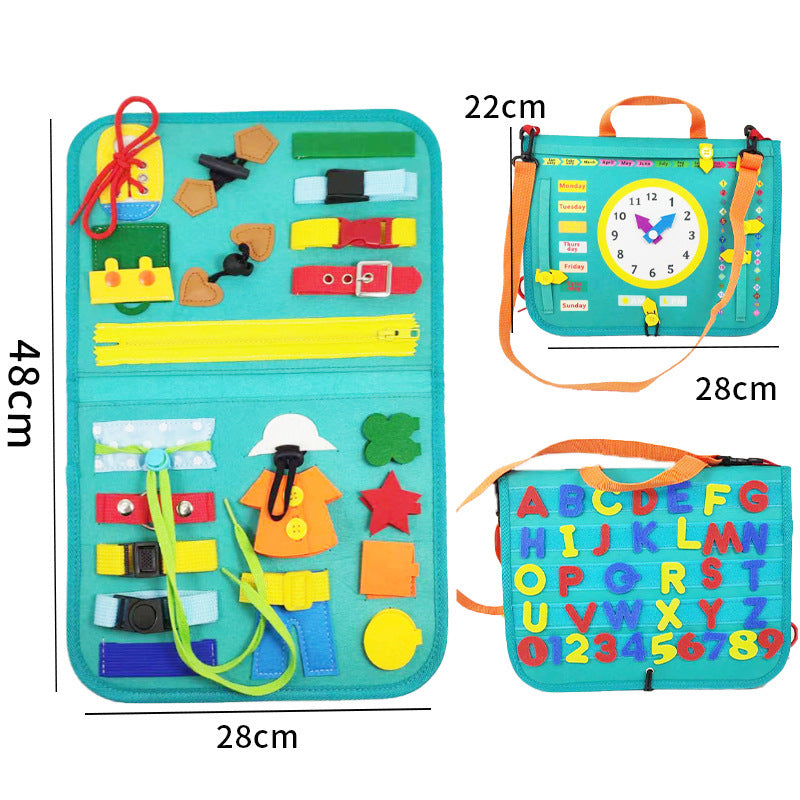Montessori Busy Board for Toddlers | Dressing & Buttoning Learning Toy | Preschool Sensory & Fine Motor Skills Activity Book - Little Hands Innovation