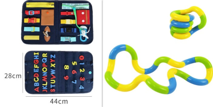 Montessori Busy Board for Toddlers | Dressing & Buttoning Learning Toy | Preschool Sensory & Fine Motor Skills Activity Book - Little Hands Innovation