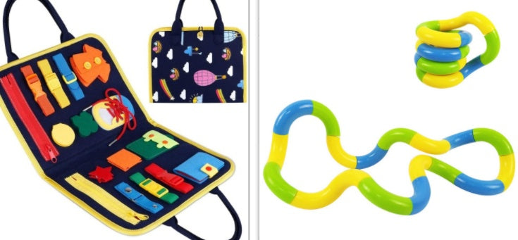 Montessori Busy Board for Toddlers | Dressing & Buttoning Learning Toy | Preschool Sensory & Fine Motor Skills Activity Book - Little Hands Innovation
