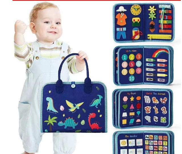 Montessori Busy Board for Toddlers | Dressing & Buttoning Learning Toy | Preschool Sensory & Fine Motor Skills Activity Book - Little Hands Innovation