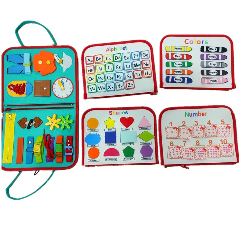 Montessori Busy Board for Toddlers | Dressing & Buttoning Learning Toy | Preschool Sensory & Fine Motor Skills Activity Book - Little Hands Innovation
