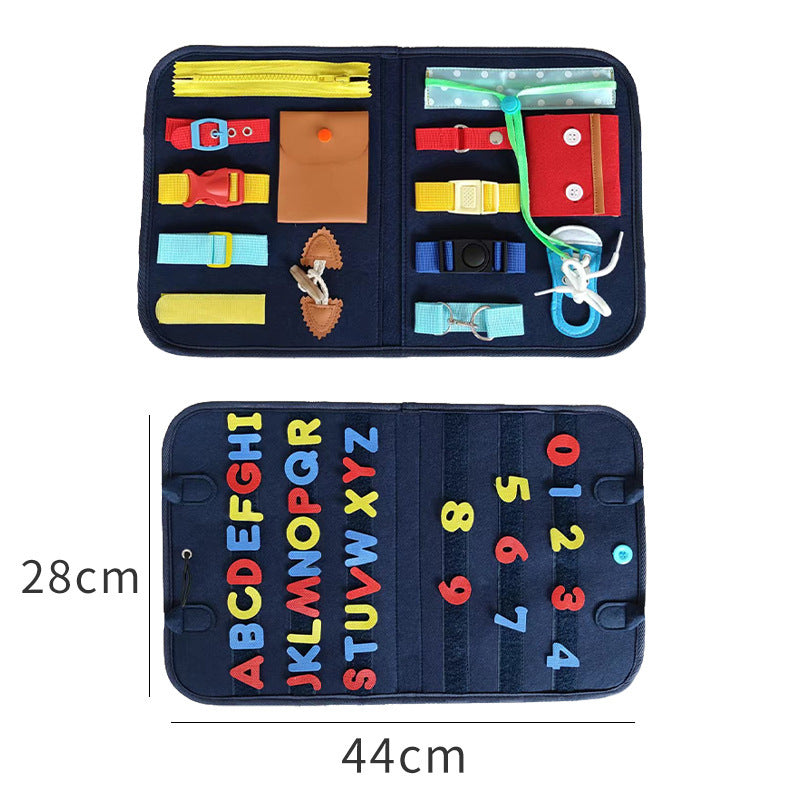 Montessori Busy Board for Toddlers | Dressing & Buttoning Learning Toy | Preschool Sensory & Fine Motor Skills Activity Book - Little Hands Innovation