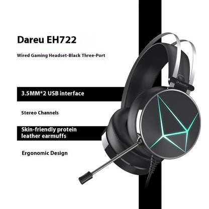 DAREU Wired Gaming Headphones Noise-Canceling Esports Headset RGB Lighting Lightweight Design PC & Laptop Compatible - Little Hands Innovation