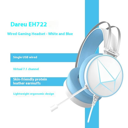 DAREU Wired Gaming Headphones Noise-Canceling Esports Headset RGB Lighting Lightweight Design PC & Laptop Compatible - Little Hands Innovation