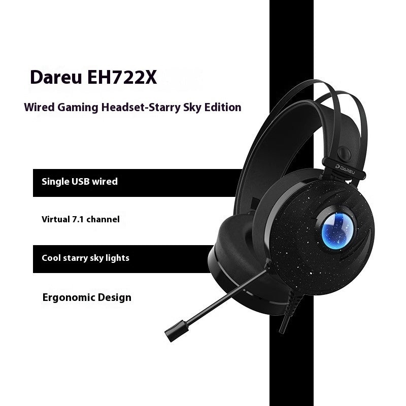DAREU Wired Gaming Headphones Noise-Canceling Esports Headset RGB Lighting Lightweight Design PC & Laptop Compatible - Little Hands Innovation