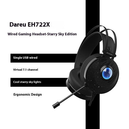 DAREU Wired Gaming Headphones Noise-Canceling Esports Headset RGB Lighting Lightweight Design PC & Laptop Compatible - Little Hands Innovation